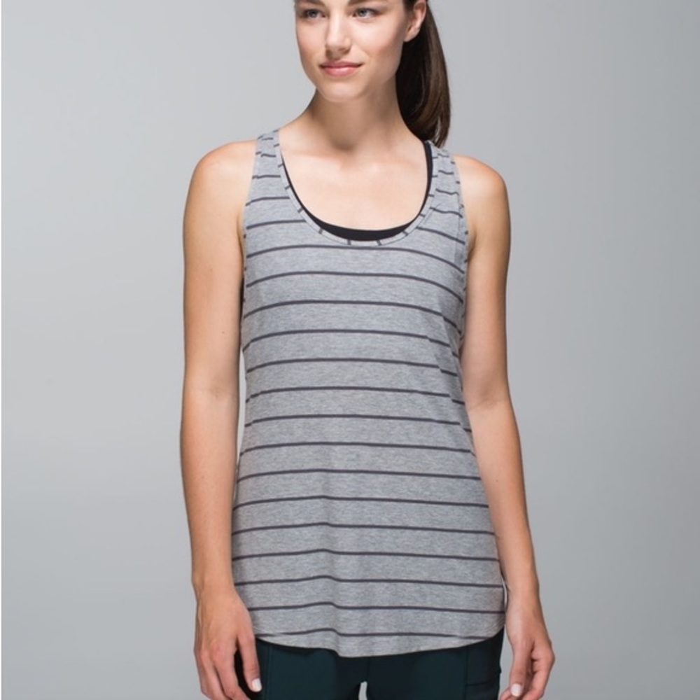 Lululemon Om Racerback Cayman Striped Grey - Picture 2 of 8